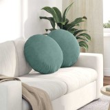 vidaXL Perne de Șezut 2 pcs Verde Mării &Oslash; 40 x 13 cm Catifea 42014184