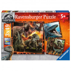 PUZZLE JURASSIC WORLD, 3x49 PIESE foto