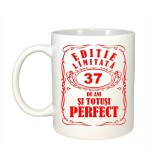 Cana alba personalizata, Editie Limitata 37 ani, INOVATIX&reg;. 330ml