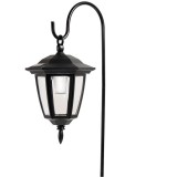 Felinar Decorativ Cu Incarcare Solara, Decoreaza Ineditit Gradina Si Terasa, Metalic, Negru, 59 cm