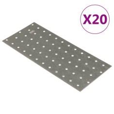 vidaXL Placi perforate, 20 buc., 2 mm, 240x100 mm, o?el galvanizat foto