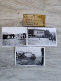 Lot vintage colecție comunism: 3 fotografii originale alb-negru și plăcuță S.S.D