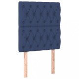 Tablii de pat, 2 buc, albastru, 80x7x78/88 cm, textil