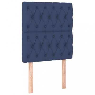 Tablii de pat, 2 buc, albastru, 80x7x78/88 cm, textil foto