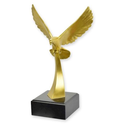 Porumbel in zbor-statueta din bronz pe un soclu din marmura BX-33 foto