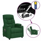VidaXL Fotoliu de masaj cu ridicare, verde &icirc;nchis, material textil