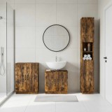 Cumpara ieftin Set de cabinet pentru baie cu 3 piese HOORN Stejar fumuriu