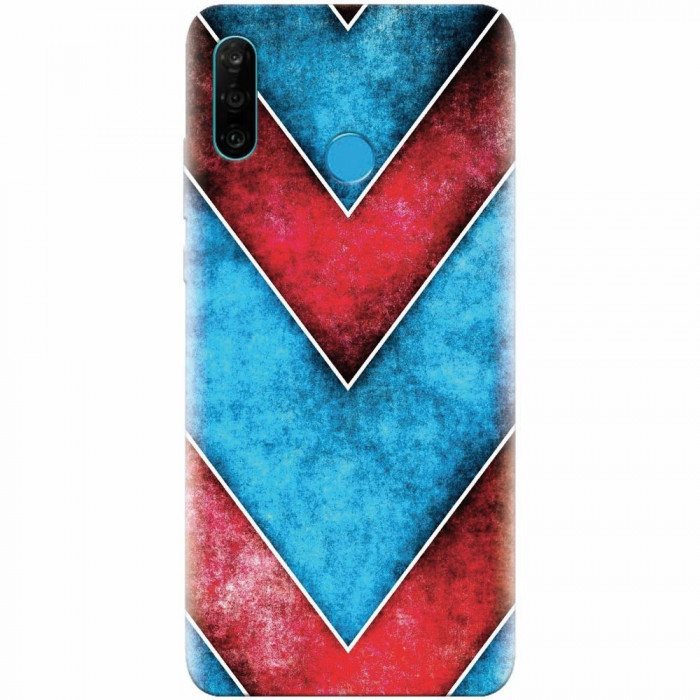Husa silicon pentru Huawei P30 Lite, Blue And Red Abstract