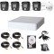 Sistem de supraveghere analog Hikvision 4 camere 5MP Dual Light Audio, DVR 4 canale 5MP, HDD si accesorii SafetyGuard Surveillance