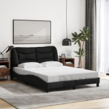VidaXL Cadru de pat fără saltea, negru, 140x190 cm, textil