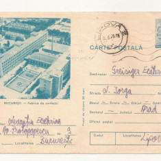 RF27 -Carte Postala- Bucuresti, Fabrica de confectii, circulata 1975