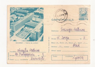 RF27 -Carte Postala- Bucuresti, Fabrica de confectii, circulata 1975 foto