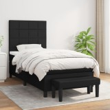 Cumpara ieftin Pat box spring cu saltea, negru, 80x200 cm, textil
