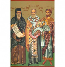 Icoana Sfantul Cuvios Dionisie, Sfantul Ierarh Clement, Sfantul Agatanghel foto