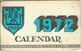 NI1139 Biroul de Turism pentru Tineret BTT Cluj, 1972, calendar de buzunar
