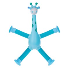 Jucărie Fidget Pop, Model Girafă, Picioare Tubulare, Lumină, Bleu, 18cm