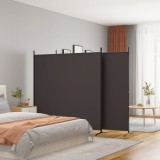 VidaXL Paravan de cameră cu 3 panouri, maro, 525x180 cm, textil