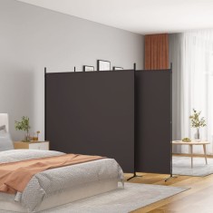 vidaXL Paravan de cameră cu 3 panouri, maro, 525x180 cm, textil 350279