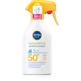 NIVEA SUN Babies &amp; Kids spray pentru protectie solara pentru copii pentru piele sensibila SPF 50+ 250 ml
