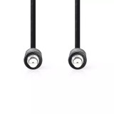 Cablu audio stereo Jack 3.5 mm tata - 3.5 mm tata 1m spiralat negru Nedis