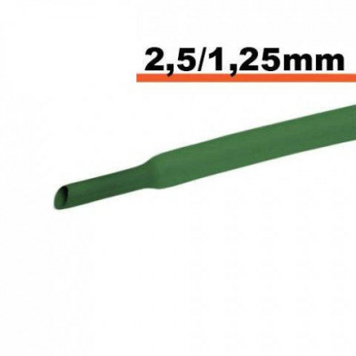 Tub termocontractibil verde 2.5 mm/ 1.25 mm 0.5m foto