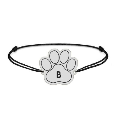 Bella - Bratara personalizata din snur cu talisman argint - labuta foto