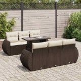 Gossi set canapele de gradina cu perne, 7 piese, maro, poliratan