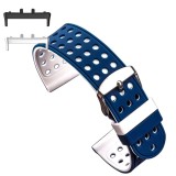 Curea silicon cu doua fete compatibila cu Samsung Fit3, telescoape normale, Albastru/Alb