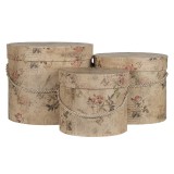 Cumpara ieftin Set 3 cutii depozitare carton &Oslash; 23x20 cm, &Oslash; 20x17 cm, &Oslash; 17x14 cm