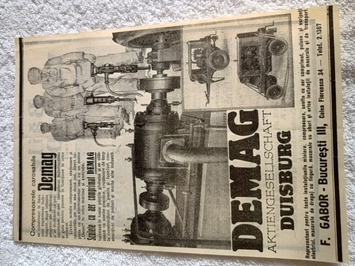 Veche Reclama societati comerciale DEMAG DUISUBURG, Baile Vatra -Dornei