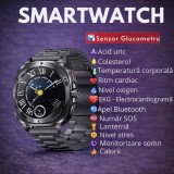 SMARTECH SmartWatch cu Senzor Glucometru, EKG, Temperatura Corporala, Compozitia Sangelui, Acid Uric, Colesterol, Metabolism, Grasimea din Corp, Apel