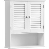 VASAGLE Dulap de perete pentru baie, cu raft reglabil si 2 usi, 20x60x70 cm, alb Household NewTrend