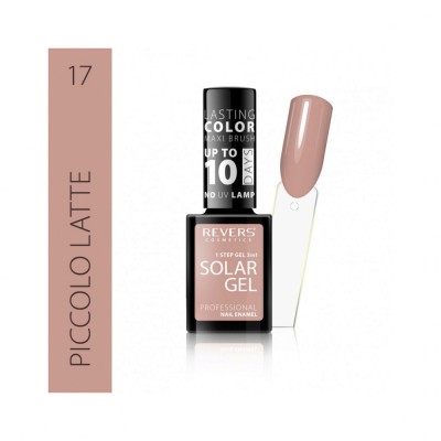 Lac de unghii Solar Gel, Revers, 12 ml, nude, nr 17, piccolo latte foto