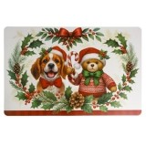 Suport Farfurie de Craciun cu Model Catei Ursuleti 43,5x28,5cm, CMCLASS