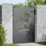 vidaXL Poartă de grădină Negru 100 x 150 cm Oțel vopsit &icirc;n pulbere