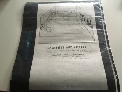 PAUL NEAGU, AFIS SEMNATURA OLOGRAFA &amp;rdquo;EXPOZITIE/ GENERATIVE ART GALLERY&amp;rdquo;, FORMAT MARE 63 X 43 CM. foto