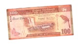 Bancnota Sri Lanka 100 rupees 22 mai 2017, circulata, stare relativ buna