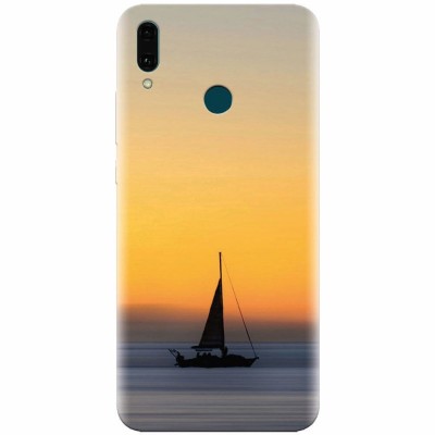 Husa silicon pentru Huawei Y9 2019, Wind Sail Boat Ocean Sunset foto