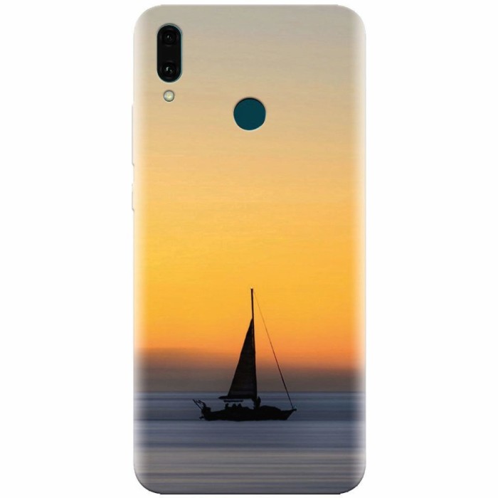 Husa silicon pentru Huawei Y9 2019, Wind Sail Boat Ocean Sunset