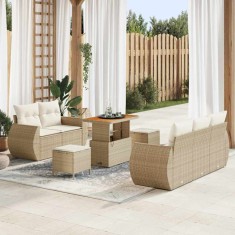 vidaXL Set de canapele pentru grădină 8 pcs Bej poliratan 3361821
