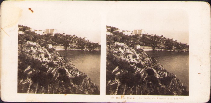 ST54N Monte Carlo, La route de Monaco a la Tourbie, stereoscopic photo