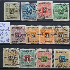 1918-Danemarca-Porto-Partial set-Stampilate-Mi=260$-RARE