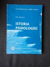 ISTORIA PSIHOLOGIEI - GR. NICOLA foto