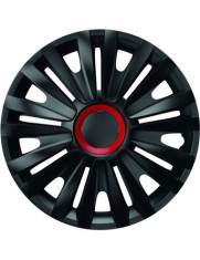Set capace roti 14&#039;&#039; ,negre cu inel rosu royal, 4buc, Mega Drive