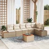 Cumpara ieftin Set de canapele pentru grădină cu pernă 7 pcs Bej Rattan poli