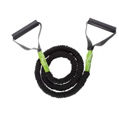 Extensor cu coarda elastica si manere, Pentru aerobic si recuperare, Protectie bumbac, 13 m