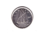 Moneda Canada 10 cents/centi 2020, stare foarte buna, cu luciu