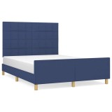 Cumpara ieftin Cadru de pat fara saltea, albastru, 140x200 cm, textil