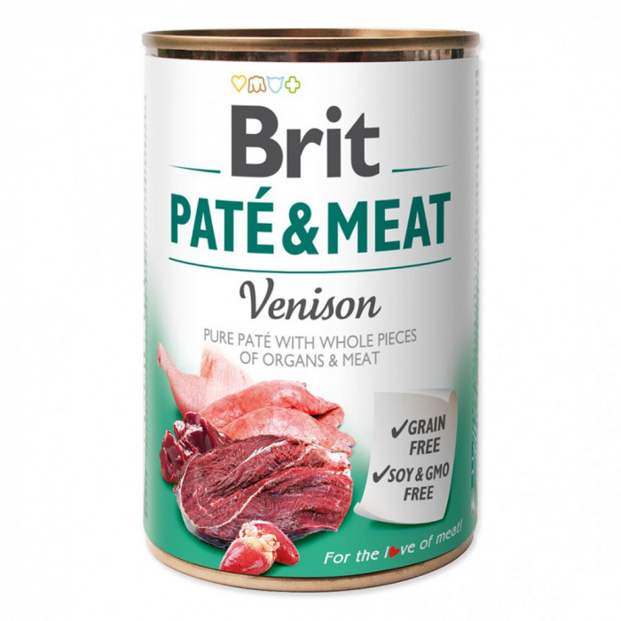Conservă Brit Pat&eacute; &amp;amp; Carne de v&acirc;nat 400 g