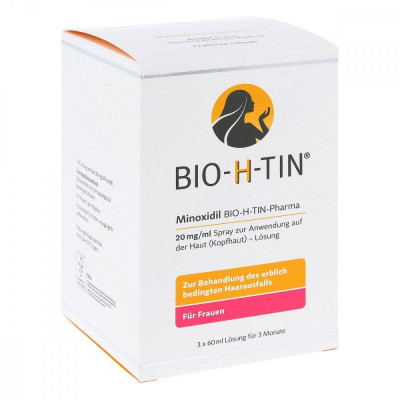 Solutie pentru Cresterea Parului, Bio-H-Tin, Conseil, Minoxidil 2%, Pulverizator Inclus, 3x 60ml foto